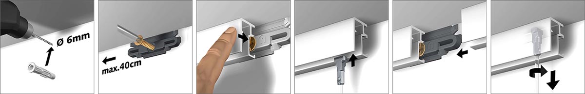 Bilderschiene R10 Montage