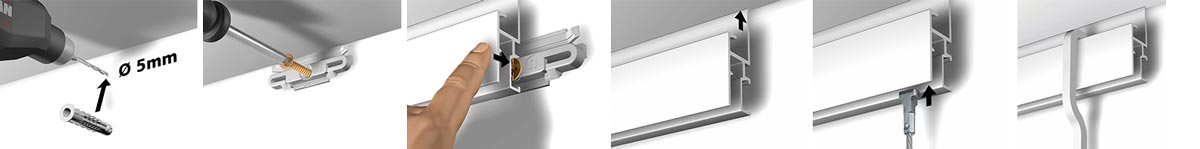 Bilderschiene R30 Montage