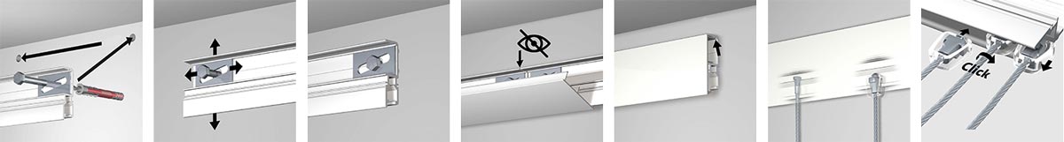 Bilderschiene R70 Montage