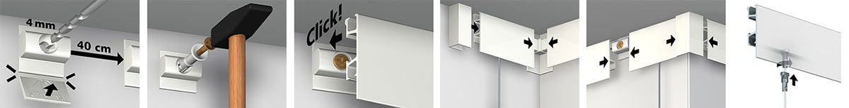 Bilderschiene clickrail PRO Montage