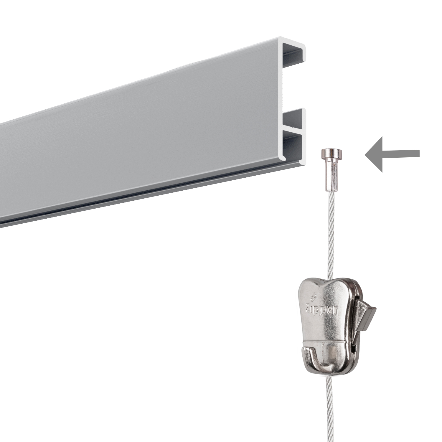 Montage Stahlseil mit Softgleiter