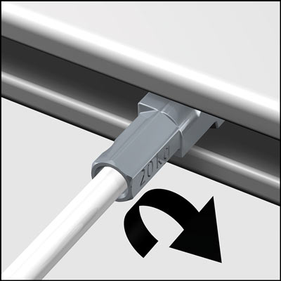 Montage perlonseil mit twister